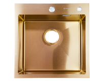 Мойка нерж врезная SANTREK AQUA PRO 500х500х220 т 3,0 БРОНЗА D5050HC (+ сифон + дозатор) + КОЛАНДЕР 440х220 В ПОДАРОК!!!