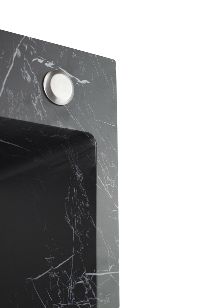 Мойка нерж врезная SANTREK AQUA 500х500х220 т 3,0 ТЕМНЫЙ МРАМОР D5050HY(B) (+ сифон + дозатор) + КОЛАНДЕР 440х220 В ПОДАРОК!!!