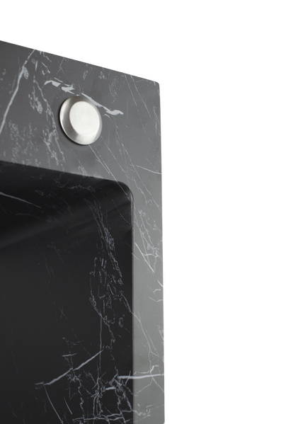 Мойка нерж врезная SANTREK AQUA 500х500х220 т 3,0 ТЕМНЫЙ МРАМОР D5050HY(B) (+ сифон + дозатор) + КОЛАНДЕР 440х220 В ПОДАРОК!!!