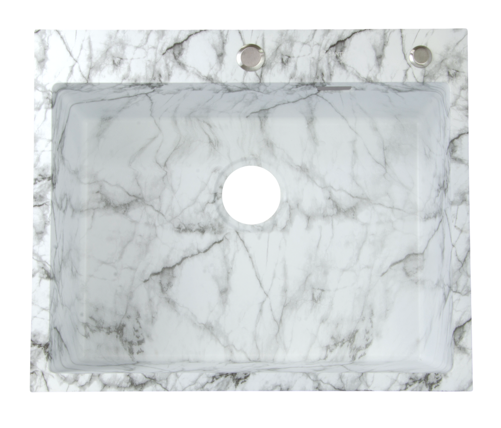 Мойка нерж врезная SANTREK AQUA PRO 600х500х220 т 3,0 БЕЛЫЙ МРАМОР D6050HY(W) (+ сифон + дозатор) + КОЛАНДЕР 440х220 В ПОДАРОК!!!