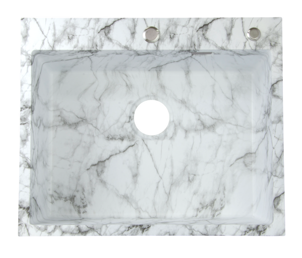 Мойка нерж врезная SANTREK AQUA PRO 600х500х220 т 3,0 БЕЛЫЙ МРАМОР D6050HY(W) (+ сифон + дозатор) + КОЛАНДЕР 440х220 В ПОДАРОК!!!