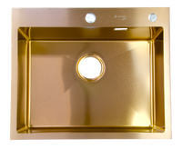 Мойка нерж врезная SANTREK AQUA PRO 600х500х220 т 3,0 БРОНЗА D6050HC (+ сифон + дозатор) + КОЛАНДЕР 440х220 В ПОДАРОК!!!