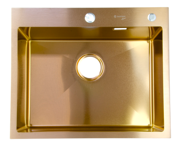 Мойка нерж врезная SANTREK AQUA PRO 600х500х220 т 3,0 БРОНЗА D6050HC (+ сифон + дозатор) + КОЛАНДЕР 440х220 В ПОДАРОК!!!