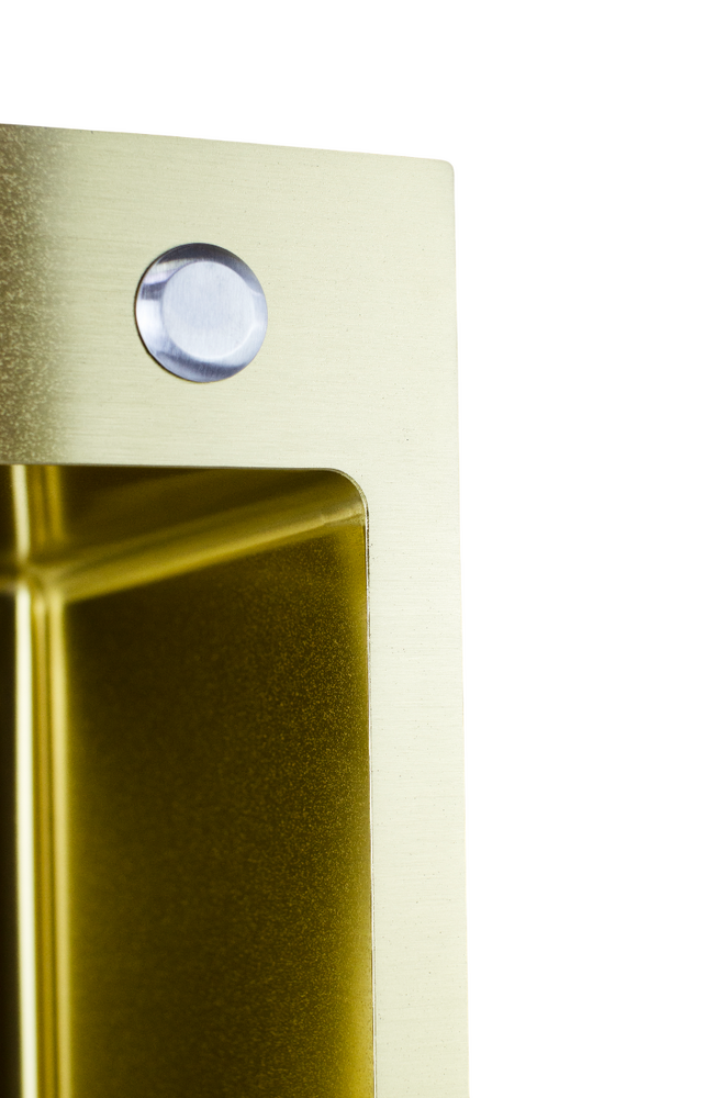 Мойка нерж врезная SANTREK AQUA PRO 780х480х220 т 3,0 ЗОЛОТО D7848HLG левая (+ сифон +дозатор) + КОЛАНДЕР 420х220 В ПОДАРОК!!!