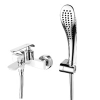 LM4934CW Melange Смеситель для ванны с коротким изливом, хром/белый LEMARK 