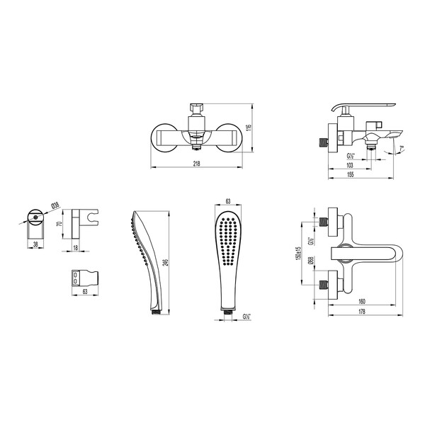 LM4934CW Melange Смеситель для ванны с коротким изливом, хром/белый LEMARK 