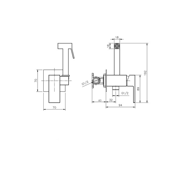 Гигиенический душ встраиваемый RUSH Thira (TR3635-99White) матовый белый