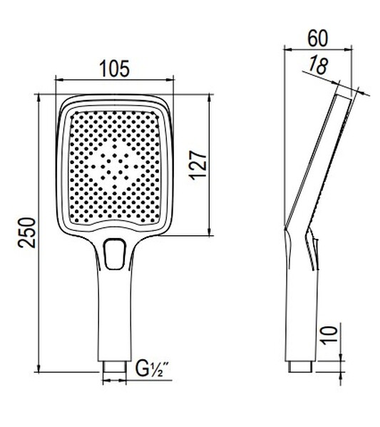 Встроенная душевая система RUSH Thira (TR3635-60Grey) графит