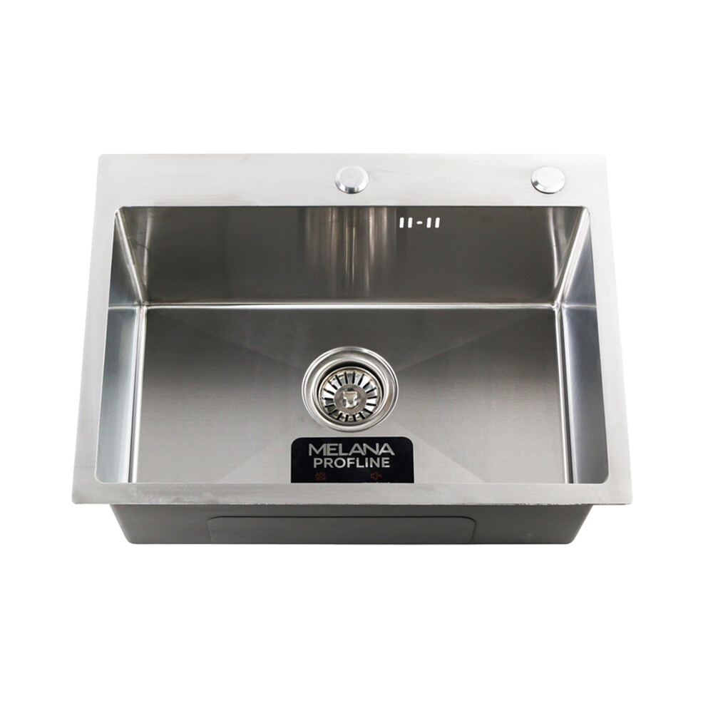 Мойка нерж врезная 600х450х220 т 3,0 САТИН D6045H 5 в 1(Смеситель, сифон, дозатор, коландер, крепеж) AISI 304 MLN