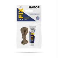 Набор монтажный: универсальная паста для уплотнения резьбовых соединений + лен (25 мл. + 7 гр.), в тубе, графит, SANFIX