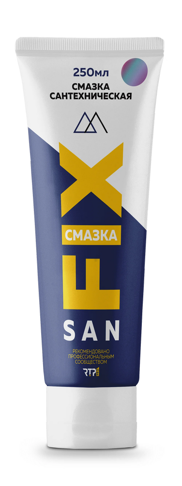Смазка сантехническая силиконовая для раструбных и прочих соединений 250 мл., в тубе, SANFIX