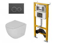  DS1391621 Комплект D&K Matrix  Унитаз DT1396016 бел. +Клавиша смыва DB1529006, графит + Инсталляция DI8050127