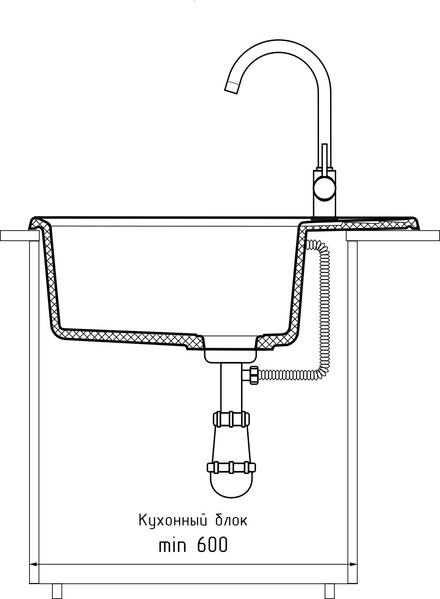 Мойка для кухни GranFest Композит LEVEL 660L чаша+крыло 430*440 (LV-660L терракот)