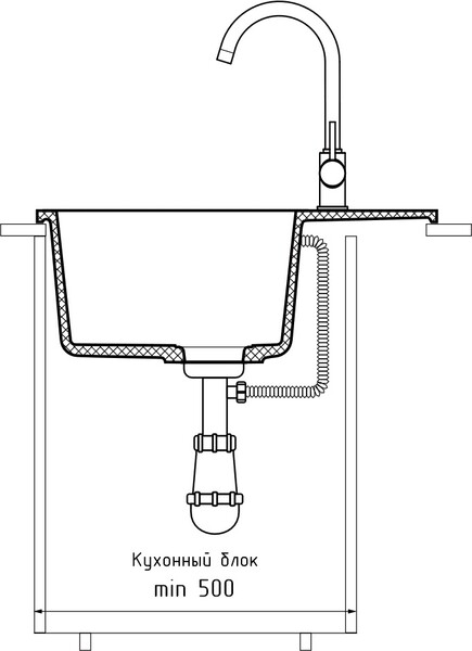 Мойка для кухни GranFest URBAN GF-URBAN 258L чаша+крыло (258L песочный)
