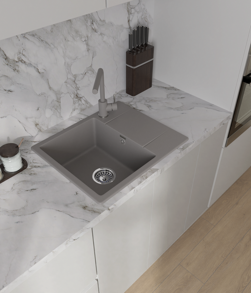 Мойка для кухни GranFest URBAN GF-URBAN 258L чаша+крыло (258L темно-серый)