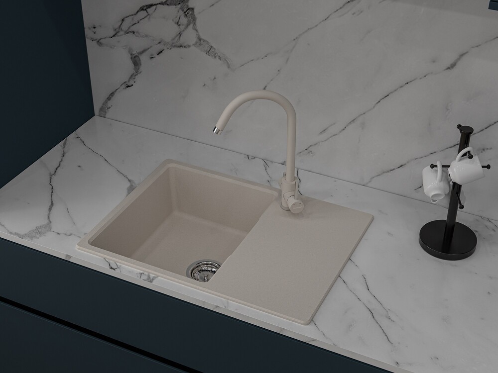 Мойка для кухни GranFest URBAN GF-URBAN 668L чаша+крыло (668L песочный)