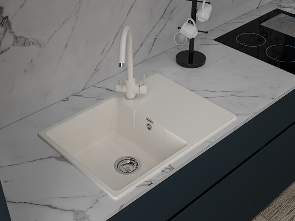 Мойка для кухни GranFest URBAN GF-URBAN 668L чаша+крыло (668L белый)