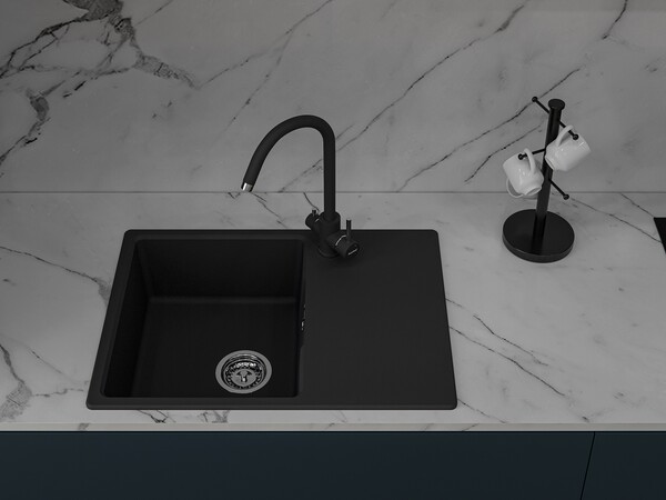 Мойка для кухни GranFest URBAN GF-URBAN 668L чаша+крыло (668L черный)