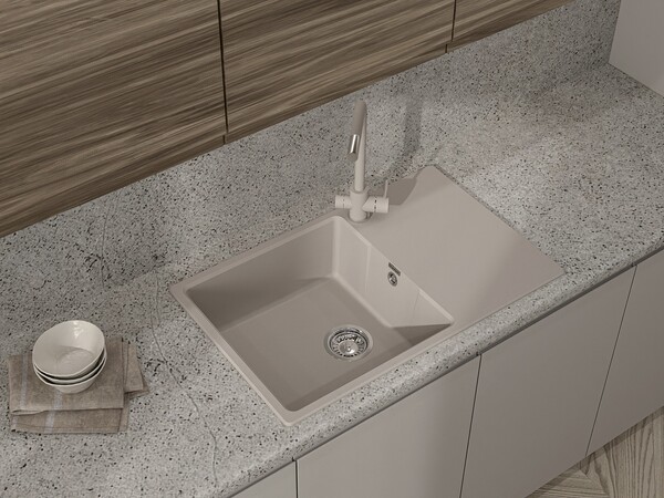 Мойка для кухни GranFest URBAN GF-URBAN 678L чаша+крыло (678L песочный)