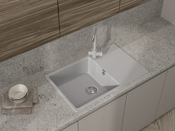 Мойка для кухни GranFest URBAN GF-URBAN 678L чаша+крыло (678L серый)