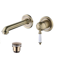 LM4826B Villa Смеситель для умывальника встраиваемый с донным клапаном клик-клак, бронза LEMARK