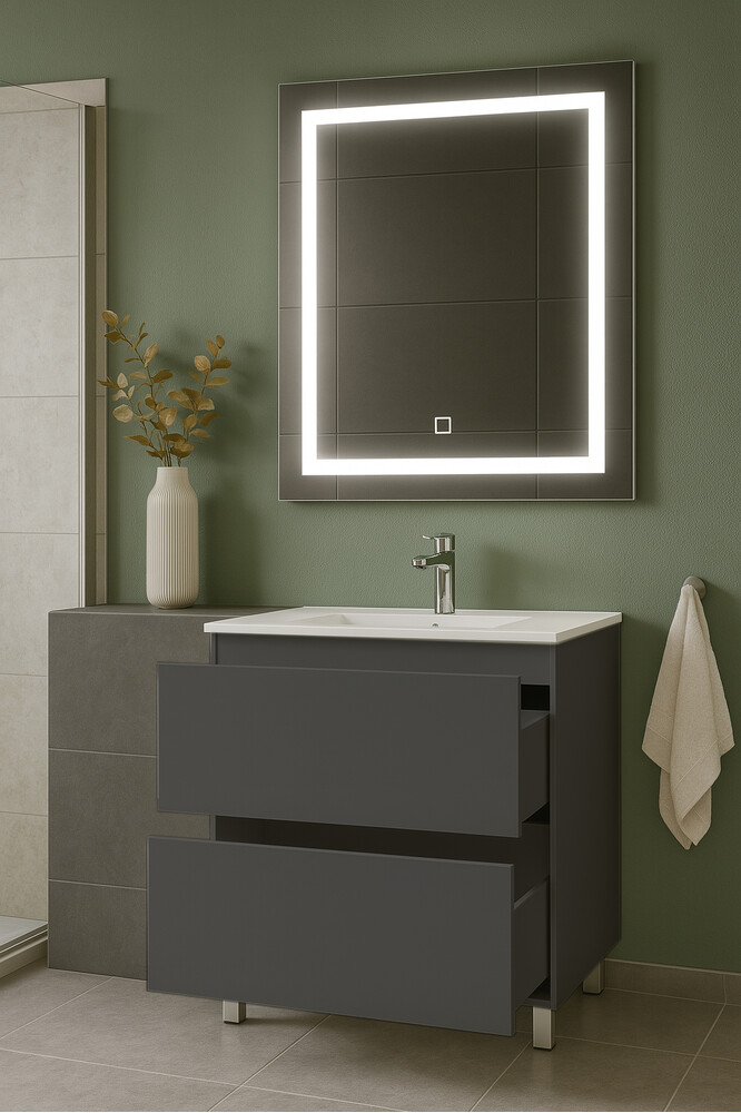 Подстолье Holler "Charm-70" (графит) 2 ящика под раковину "Holler E70" 705х800х450