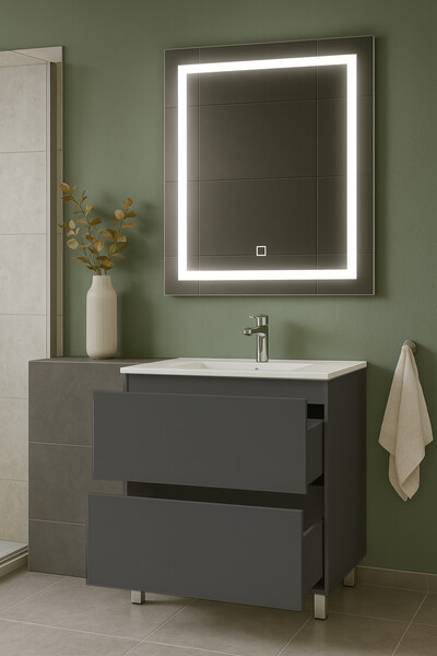 Подстолье Holler "Charm-70" (графит) 2 ящика под раковину "Holler E70" 705х800х450