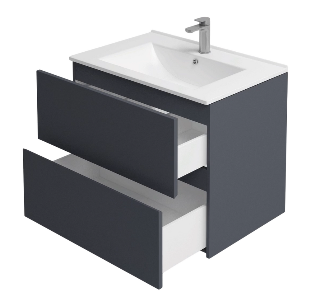 Подстолье подвесное Holler "Charm-70" (графит) 2 ящика под раковину "Holler E70" 705х600х450