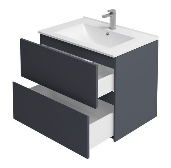 Подстолье подвесное Holler "Charm-70" (графит) 2 ящика под раковину "Holler E70" 705х600х450