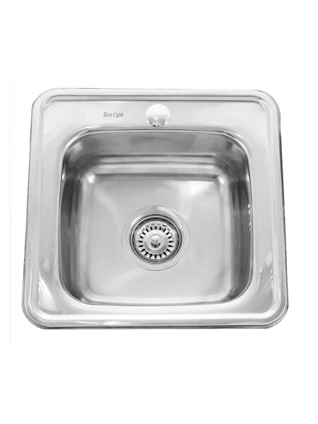 Мойка нерж врезная 38х38х160, т.0,6 бол. сиф (+сифон) Китай 