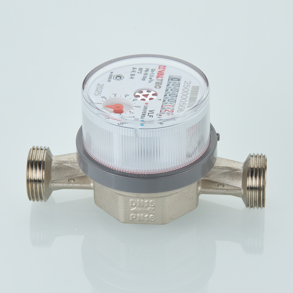 Водосчетчик унив., квартирный, БЕЗ СГОНОВ до +90^С, 1,5м3, 1/2", 110 мм VLF-15U-L.110