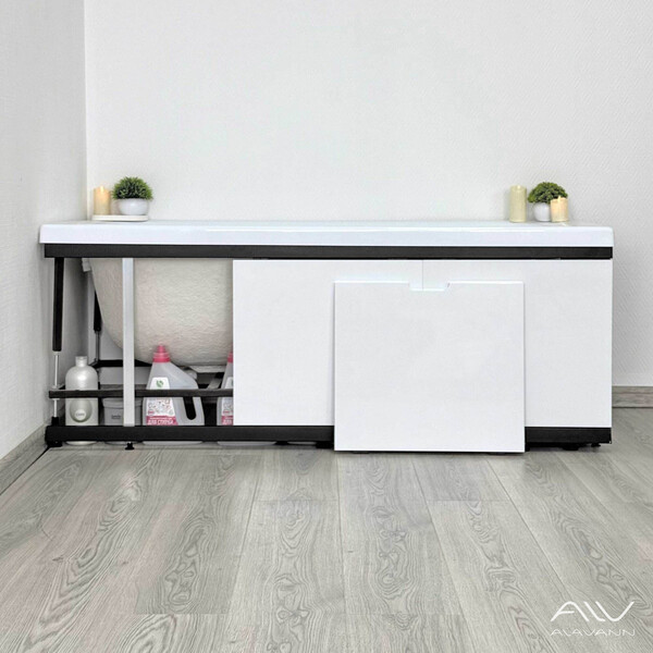 Экран под ванну 1,5м МДФ Rita Black Белый Alavann