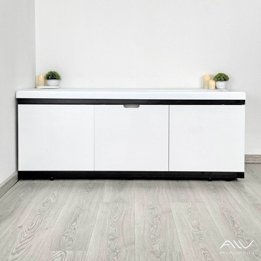 Экран под ванну 1,5м МДФ Rita Black Белый Alavann