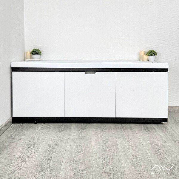 Экран под ванну 1,5м МДФ Rita Black Белый Alavann