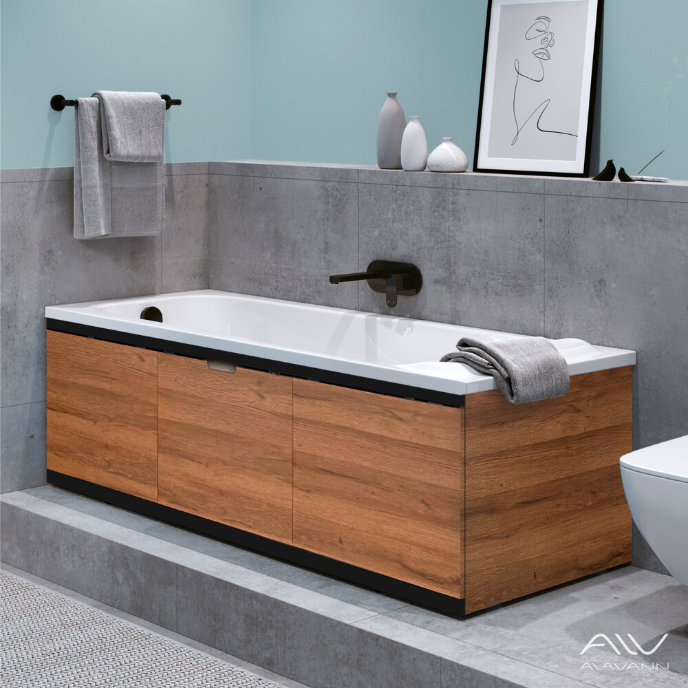 Экран под ванну 1,5м МДФ Rita Black Дуб Alavann