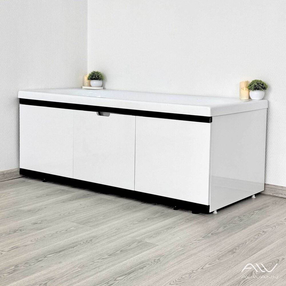 Экран под ванну 1,7 м МДФ Rita Black Белый Alavann