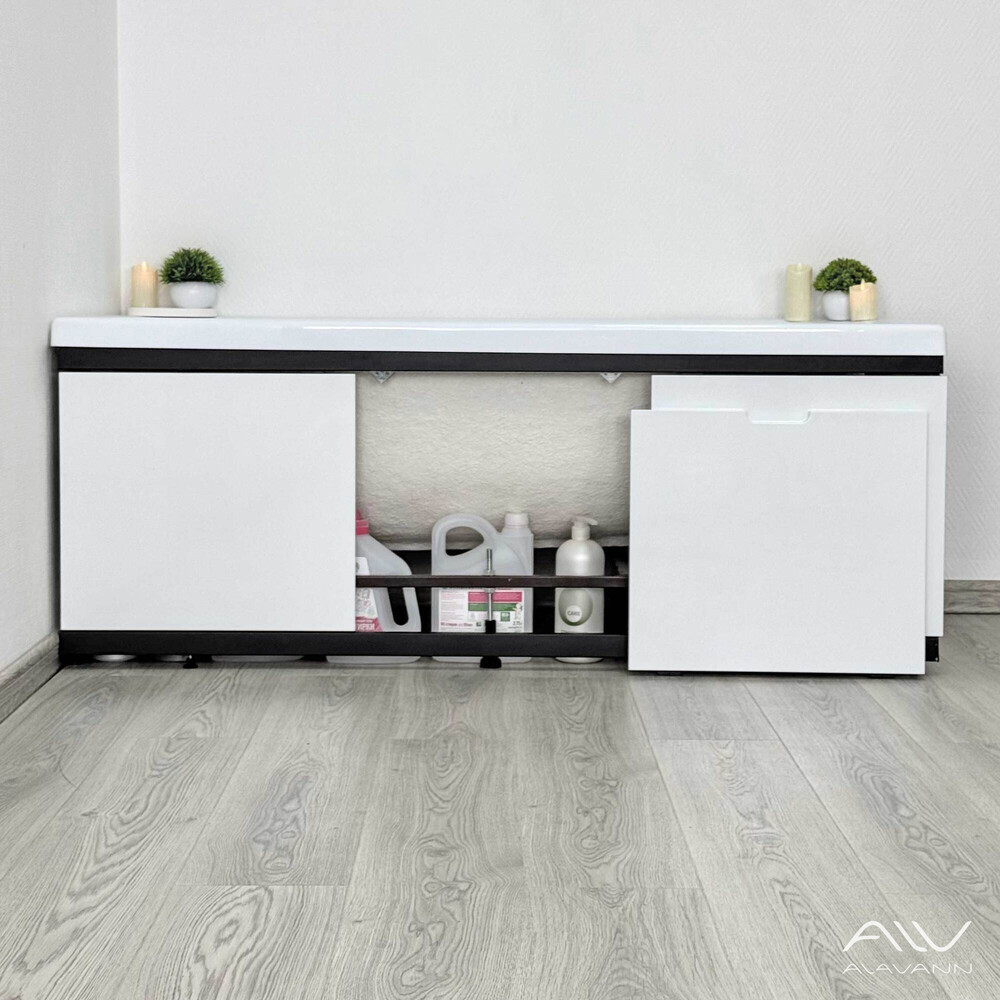 Экран под ванну 1,7 м МДФ Rita Black Белый Alavann