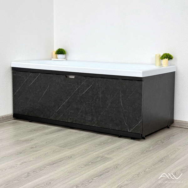 Экран под ванну 1,7м МДФ Rita Black Чёрный мрамор Alavann