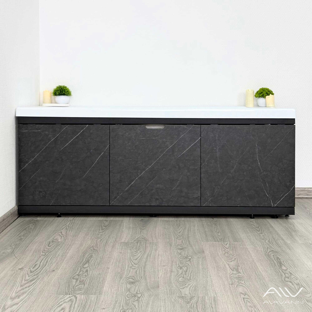 Экран под ванну 1,7м МДФ Rita Black Чёрный мрамор Alavann