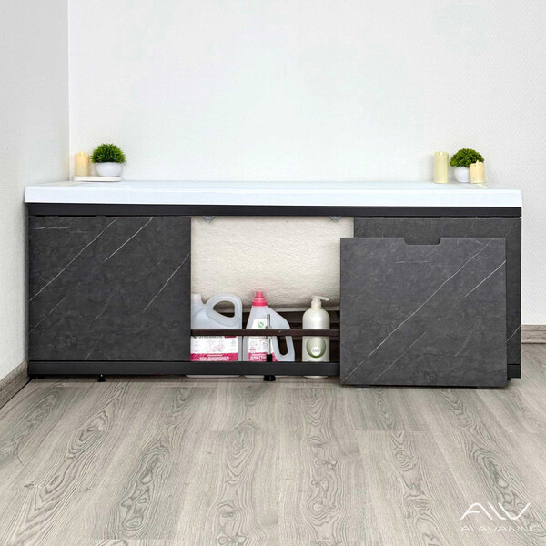 Экран под ванну 1,7м МДФ Rita Black Чёрный мрамор Alavann