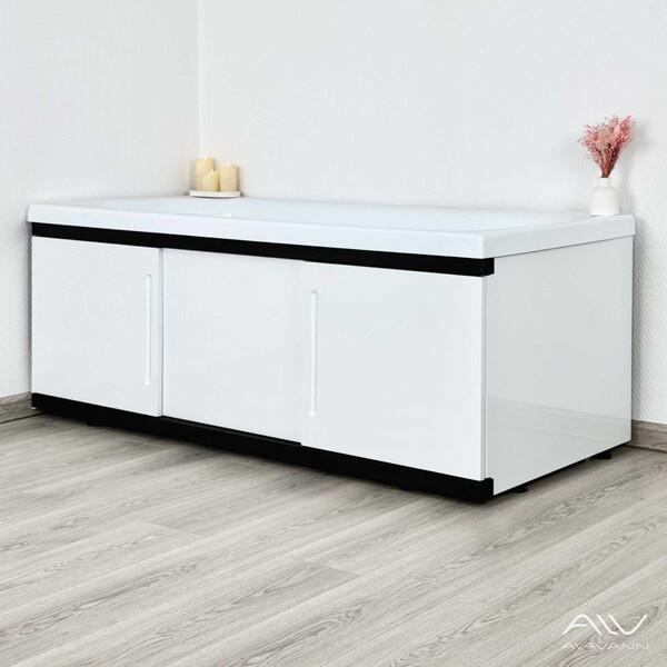 Экран под ванну 1,5м МДФ Alt Black Белый Alavann