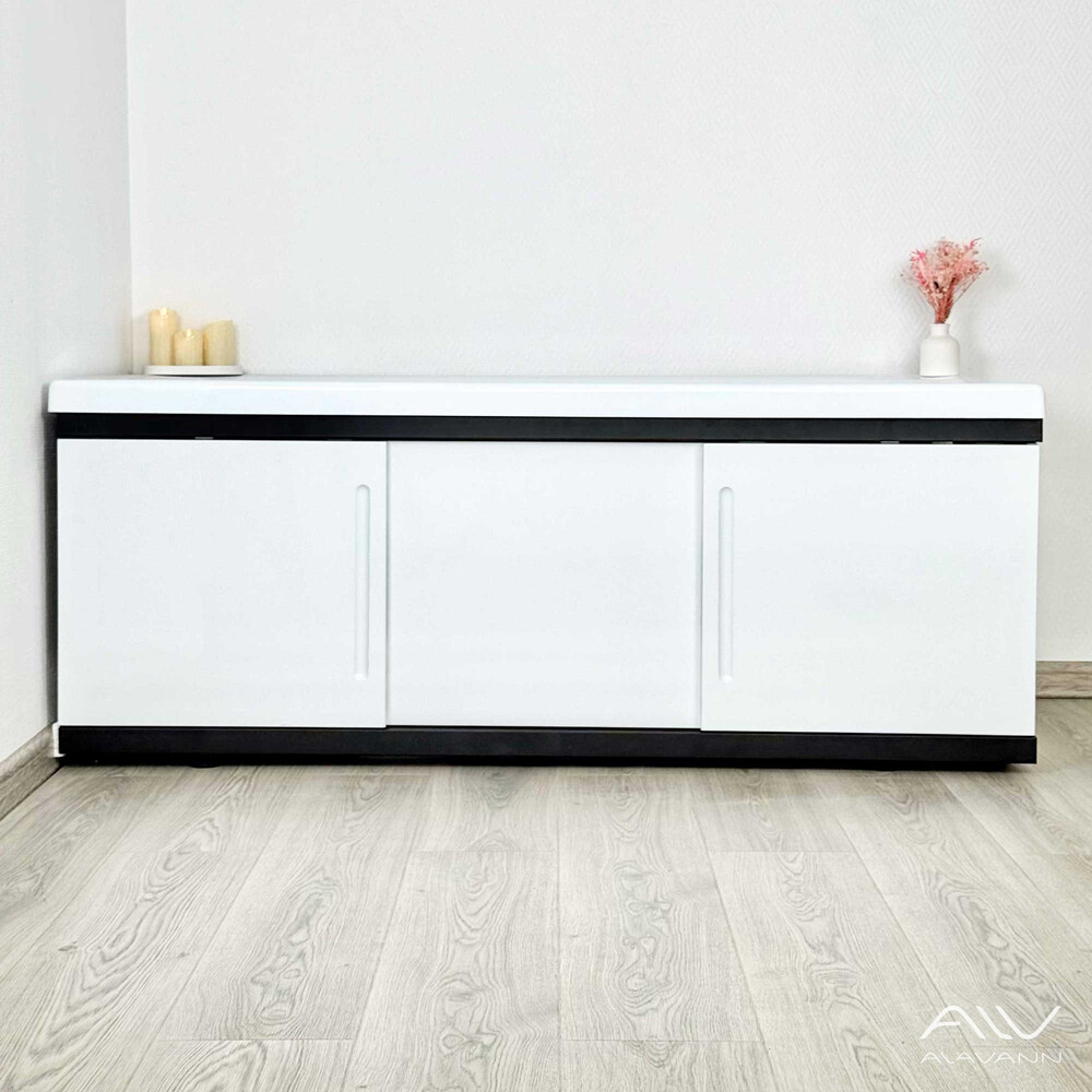 Экран под ванну 1,5м МДФ Alt Black Белый Alavann