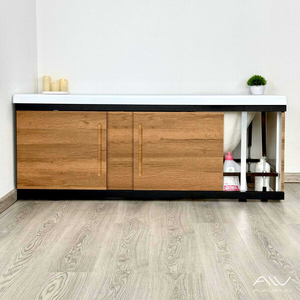 Экран под ванну 1,5м МДФ Alt Black Дуб Alavann