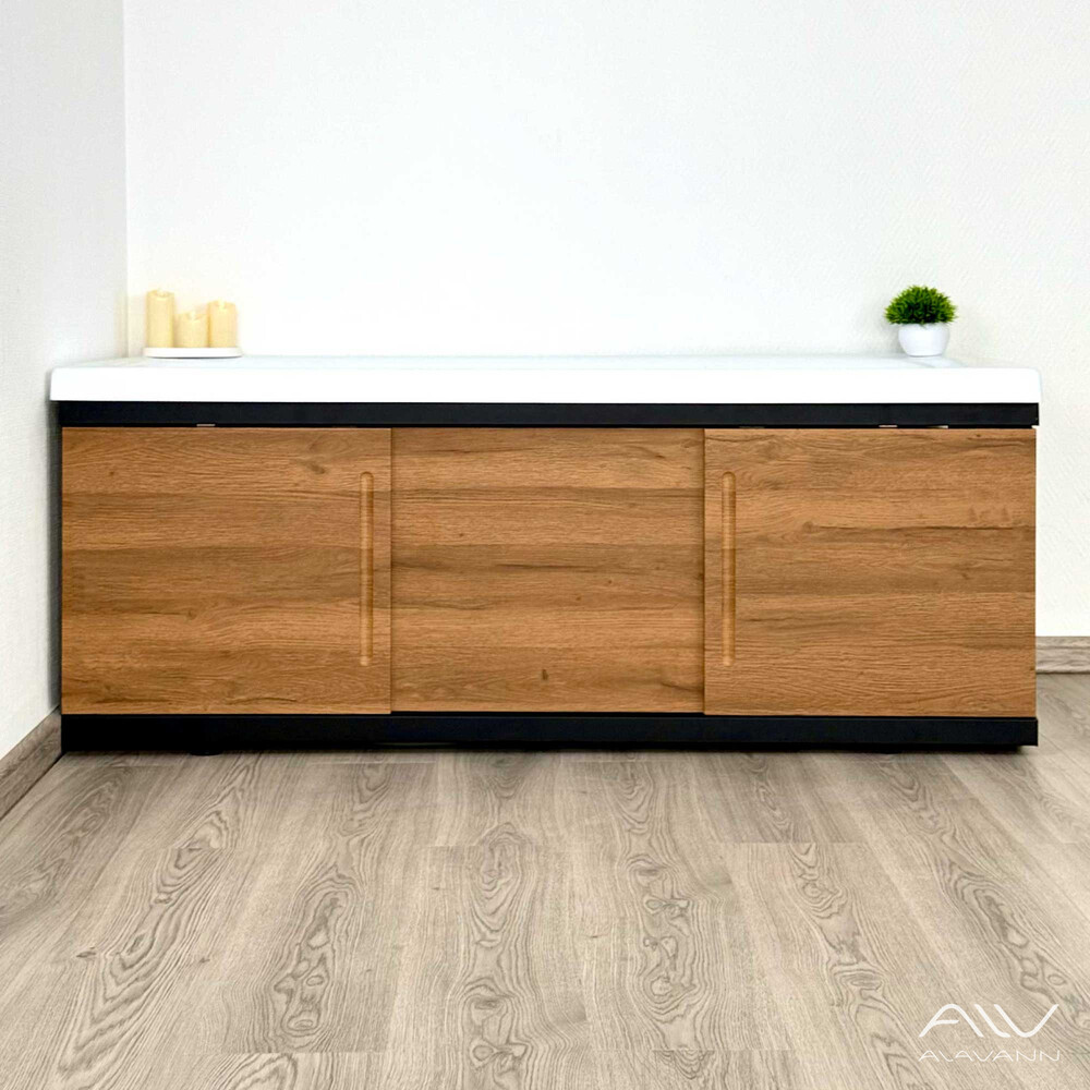 Экран под ванну 1,5м МДФ Alt Black Дуб Alavann