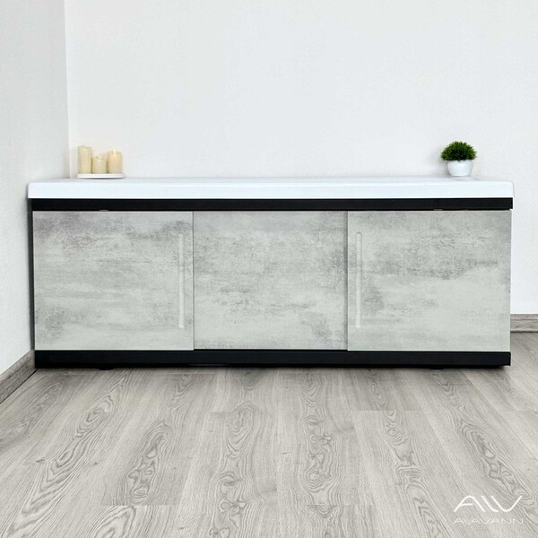 Экран под ванну 1,5м МДФ Alt Black Серый бетон Alavann