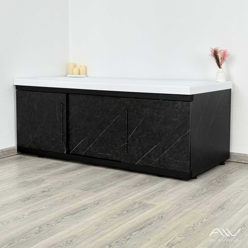 Экран под ванну 1,5м МДФ Alt Black Чёрный мрамор Alavann