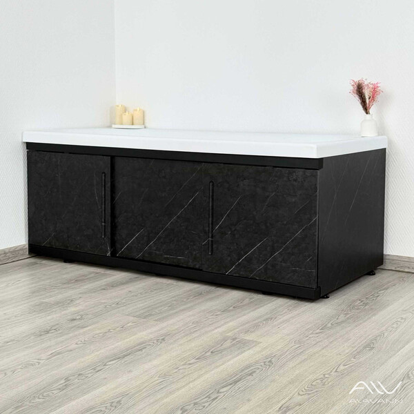 Экран под ванну 1,5м МДФ Alt Black Чёрный мрамор Alavann