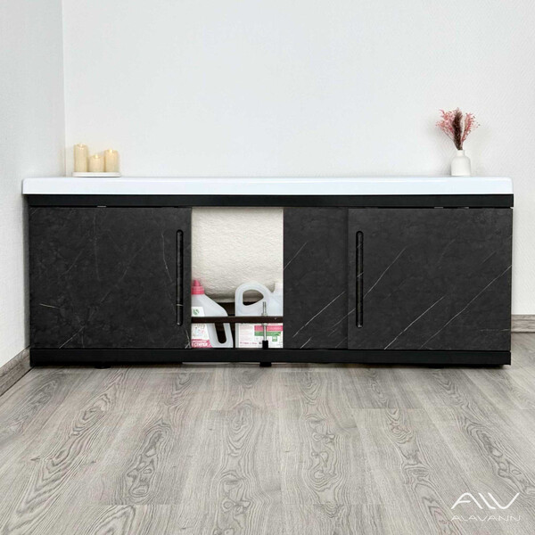 Экран под ванну 1,5м МДФ Alt Black Чёрный мрамор Alavann