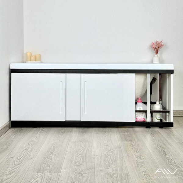 Экран под ванну 1,7м МДФ Alt Black Белый Alavann