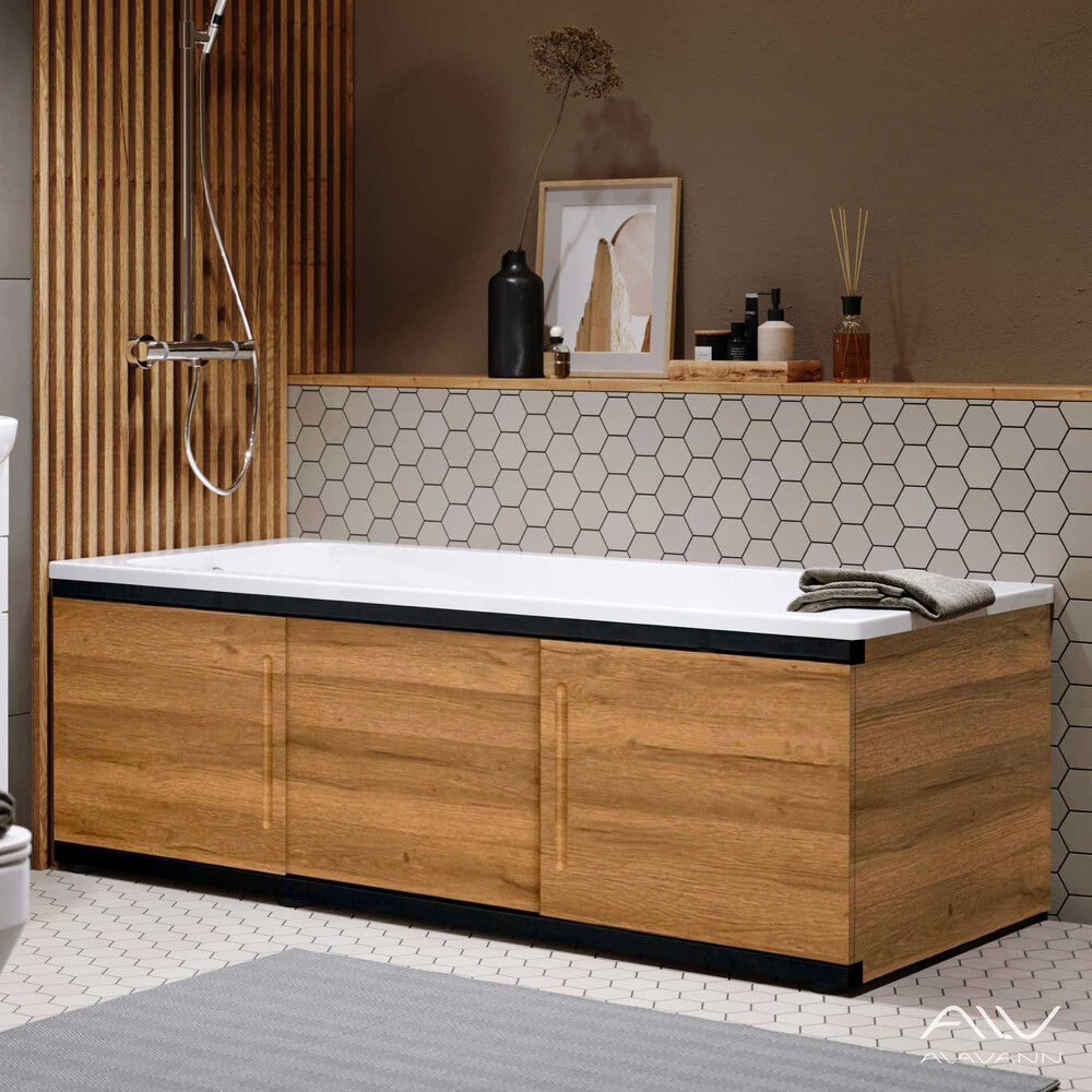Экран под ванну 1,7м МДФ Alt Black Дуб Alavann